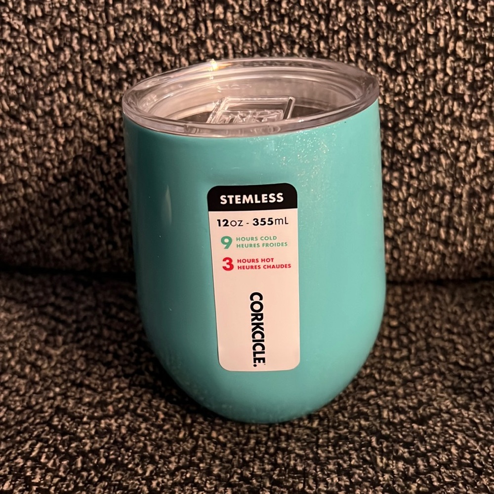 Corkcicle stemless insulated wine tumbler.